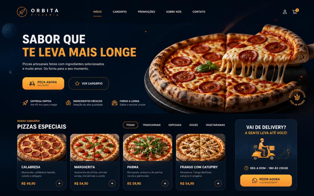 Prévia do projeto Órbita Pizzaria